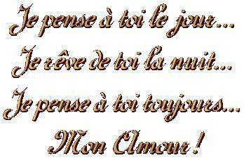 je pense a toi et je rève a toi.......